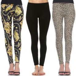 Women's White Mark 3-Pack Leggings Set Black Paisley Cheetah 26 Women's White Mark 3-Pack Leggings Set Black Paisley Cheetah -White Mark Sales unnamed file 1674