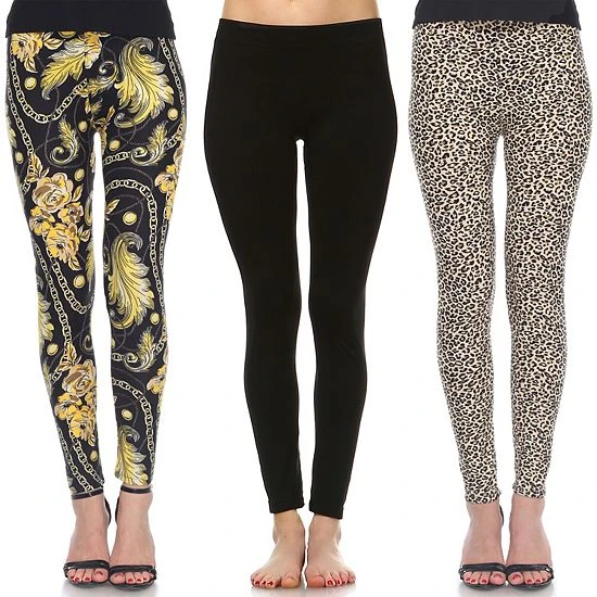 Women's White Mark 3-Pack Leggings Set Black Paisley Cheetah 14 Women's White Mark 3-Pack Leggings Set Black Paisley Cheetah - Image 12