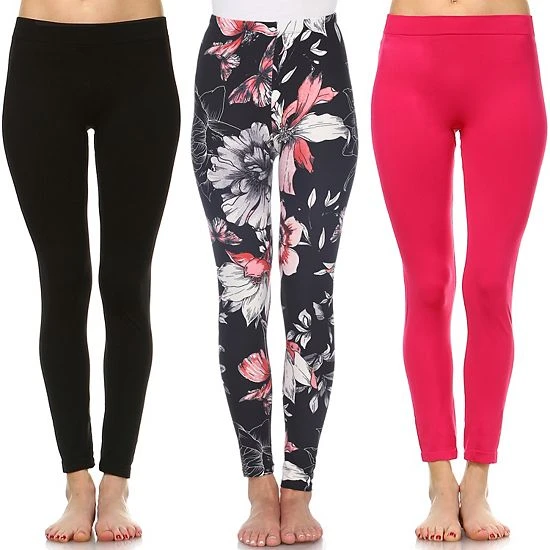 Women's White Mark 3-Pack Leggings Set Black Paisley Cheetah 15 Women's White Mark 3-Pack Leggings Set Black Paisley Cheetah - Image 13