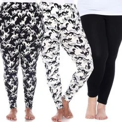 Plus Size White Mark 3-Pack Leggings Brown Black Print -White Mark Sales unnamed file 1683
