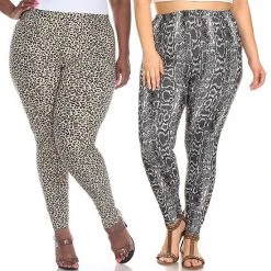 Plus Size White Mark 2-Pack Leggings Pack 261 Multi -White Mark Sales unnamed file 1689