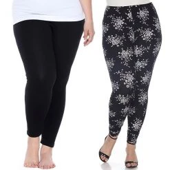 Plus Size White Mark 2-Pack Leggings Pack 261 Multi -White Mark Sales unnamed file 1694