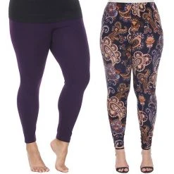 Plus Size White Mark 2-Pack Leggings Pack 261 Multi -White Mark Sales unnamed file 1696