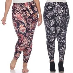 Plus Size White Mark 2-Pack Leggings Pack 261 Multi -White Mark Sales unnamed file 1697