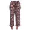 Plus Size White Mark Printed Palazzo Pants Brown