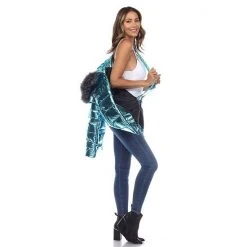 Women's White Mark Metallic Hooded Puffer Coat Black -White Mark Sales unnamed file 170