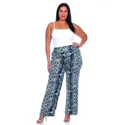 Plus Size White Mark Printed Palazzo Pants Brown -White Mark Sales unnamed file 1701