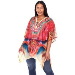 Plus Size White Mark Caftan Red Orange -White Mark Sales unnamed file 1713