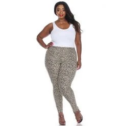 Plus Size White Mark Print Leggings Gray -White Mark Sales unnamed file 1726