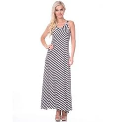 Women's White Mark Striped Maxi Dress Red -White Mark Sales unnamed file 1735