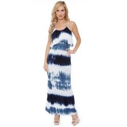 Women's White Mark Kalea Tie Dye Maxi Dress Navy White