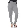 Plus Size White Mark Jacquard Slim Fit Pants Gray Row -White Mark Sales unnamed file 1762