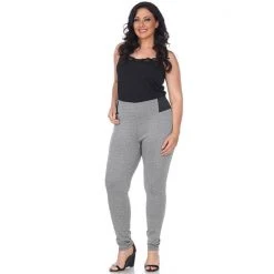 Plus Size White Mark Jacquard Slim Fit Pants Gray Row -White Mark Sales unnamed file 1764