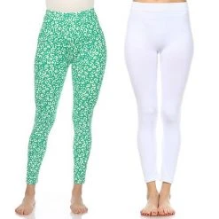Women's White Mark 2-Pack Leopard & Solid Leggings Set Fuchsia Leopard -White Mark Sales unnamed file 1770