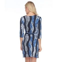 Women's White Mark Animal Print Wrap Dress Blue Snake -White Mark Sales unnamed file 1806