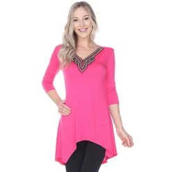 Women's White Mark Tonya Tunic Top Fire Red