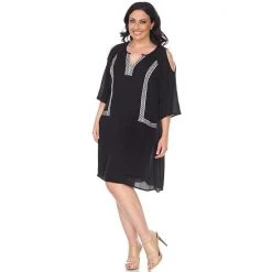 Plus Size White Mark Cold-Shoulder Dress -White Mark Sales unnamed file 1833