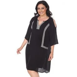 Plus Size White Mark Cold-Shoulder Dress -White Mark Sales unnamed file 1836