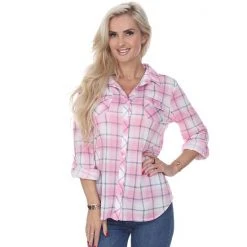 Women's White Mark Oakley Stretchy Plaid Top White Black 22 Women's White Mark Oakley Stretchy Plaid Top White Black -White Mark Sales unnamed file 184