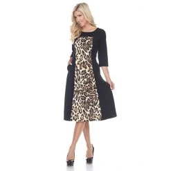 Women's White Mark Constance Midi Dress Brown Tiger -White Mark Sales unnamed file 1870