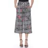 Women's White Mark Printed Gaucho Pants Black White