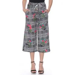 Women's White Mark Printed Gaucho Pants Black White -White Mark Sales unnamed file 1885