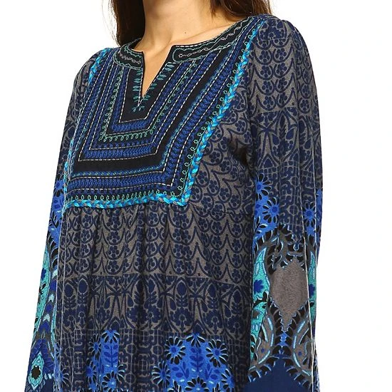 Women's White Mark Paisley Sweaterdress Blue 5 Women's White Mark Paisley Sweaterdress Blue - Image 3