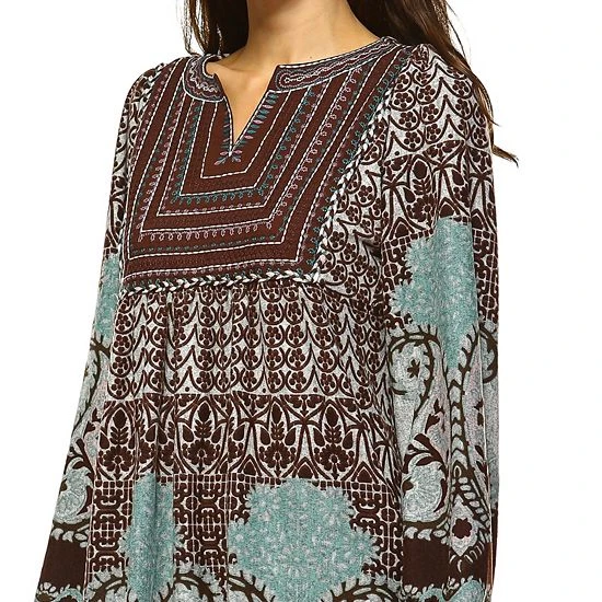 Women's White Mark Paisley Sweaterdress Blue 6 Women's White Mark Paisley Sweaterdress Blue - Image 4