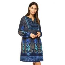 Women's White Mark Paisley Sweaterdress Blue 12 Women's White Mark Paisley Sweaterdress Blue -White Mark Sales unnamed file 1891