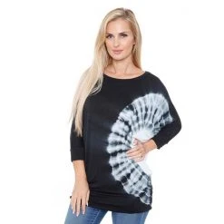 Women's White Mark Dolman Tunic Black Burst