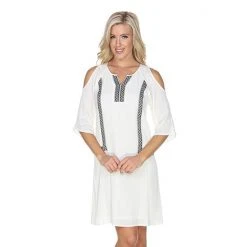 Women's White Mark Embroidered Cold-Shoulder Dress -White Mark Sales unnamed file 1920