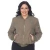 Plus Size White Mark Bomber Jacket Olive