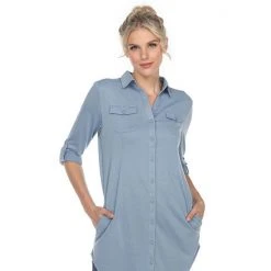 Women's White Mark Button Up Tunic Top 19 Women's White Mark Button Up Tunic Top -White Mark Sales unnamed file 196