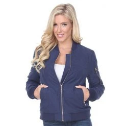 Women's White Mark Bomber Jacket Navy