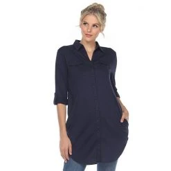 Women's White Mark Button Up Tunic Top 21 Women's White Mark Button Up Tunic Top -White Mark Sales unnamed file 198