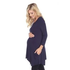 Maternity White Mark Handkerchief Hem Tunic Top -White Mark Sales unnamed file 1987