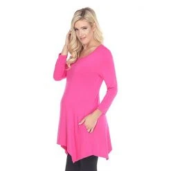 Maternity White Mark Handkerchief Hem Tunic Top -White Mark Sales unnamed file 1989