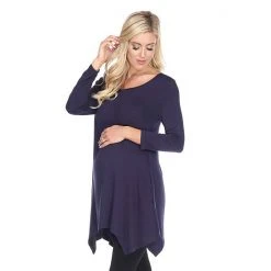 Maternity White Mark Handkerchief Hem Tunic Top -White Mark Sales unnamed file 1991