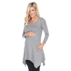 Maternity White Mark Handkerchief Hem Tunic Top -White Mark Sales unnamed file 1992