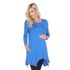 Maternity White Mark Handkerchief Hem Tunic Top -White Mark Sales unnamed file 1993