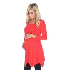 Maternity White Mark Handkerchief Hem Tunic Top -White Mark Sales unnamed file 1994