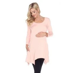 Maternity White Mark Handkerchief Hem Tunic Top -White Mark Sales unnamed file 1996