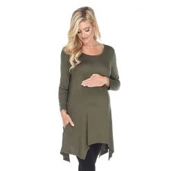 Maternity White Mark Handkerchief Hem Tunic Top -White Mark Sales unnamed file 1998