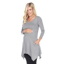 Maternity White Mark Handkerchief Hem Tunic Top -White Mark Sales unnamed file 1999