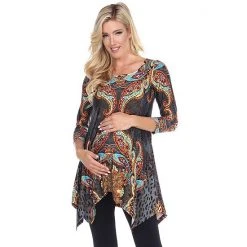 Maternity White Mark Multi-Print Tunic Top Blue Multi -White Mark Sales unnamed file 2005