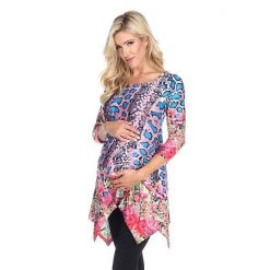 Maternity White Mark Multi-Print Tunic Top Blue Multi -White Mark Sales unnamed file 2006