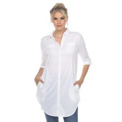 Women's White Mark Button Up Tunic Top 26 Women's White Mark Button Up Tunic Top -White Mark Sales unnamed file 203