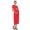 Maternity White Mark Ruffled Solid Midi Dress Red -White Mark Sales unnamed file 2036
