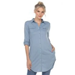 Women's White Mark Button Up Tunic Top 27 Women's White Mark Button Up Tunic Top -White Mark Sales unnamed file 204