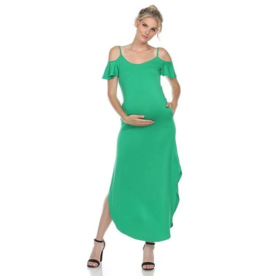 Maternity White Mark Cold-Shoulder Maxi Dress Navy 5 Maternity White Mark Cold-Shoulder Maxi Dress Navy - Image 3